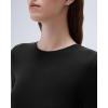 imageSUUKSESS Cloud Cashmere Women Crew Neck Fitted Long Sleeve Shirt Basic Knit TopsBlack