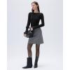 imageSUUKSESS Cloud Cashmere Women Crew Neck Fitted Long Sleeve Shirt Basic Knit TopsBlack