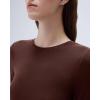 imageSUUKSESS Cloud Cashmere Women Crew Neck Fitted Long Sleeve Shirt Basic Knit TopsBrown