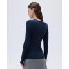 imageSUUKSESS Cloud Cashmere Women Crew Neck Fitted Long Sleeve Shirt Basic Knit TopsNavy Blue
