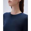 imageSUUKSESS Cloud Cashmere Women Crew Neck Fitted Long Sleeve Shirt Basic Knit TopsNavy Blue