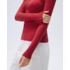 imageSUUKSESS Cloud Cashmere Women Crew Neck Fitted Long Sleeve Shirt Basic Knit TopsRed