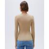 imageSUUKSESS Cloud Cashmere Women Scoop Neck Fitted Long Sleeve Shirt Basic Knit TopsApricot