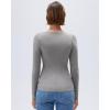 imageSUUKSESS Cloud Cashmere Women Scoop Neck Fitted Long Sleeve Shirt Basic Knit TopsHemp Gray
