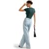 imageSUUKSESS Women Double Lined Fitted Basic Tee Crew Neck Short Sleeve Y2K Crop TopEmerald