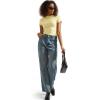 imageSUUKSESS Women Double Lined Fitted Basic Tee Crew Neck Short Sleeve Y2K Crop TopYellow