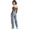 imageSUUKSESS Women Off the Shoulder Long Sleeve Bodysuit Double Lined Thong BodysuitBrown