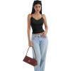 imageSUUKSESS Women Padded Lace Double Lined Tank Tops Sexy V Neck Summer Going Out TopBlack