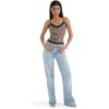 imageSUUKSESS Women Padded Lace Double Lined Tank Tops Sexy V Neck Summer Going Out TopLeopard