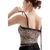 imageSUUKSESS Women Padded Lace Double Lined Tank Tops Sexy V Neck Summer Going Out TopLeopard