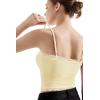 imageSUUKSESS Women Padded Lace Double Lined Tank Tops Sexy V Neck Summer Going Out TopPale Yellow