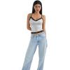 imageSUUKSESS Women Padded Lace Double Lined Tank Tops Sexy V Neck Summer Going Out TopPulka Dots White