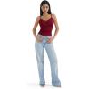 imageSUUKSESS Women Padded Lace Double Lined Tank Tops Sexy V Neck Summer Going Out TopWine Red