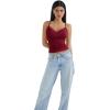 imageSUUKSESS Women Padded Lace Double Lined Tank Tops Sexy V Neck Summer Going Out TopWine Red