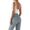 imageSUUKSESS Women Sexy Square Neck Thong Bodysuit Backless Sleeveless Tank Tops01 Snow White