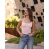 imageSUUKSESS Women Sexy Square Neck Thong Bodysuit Backless Sleeveless Tank TopsBaby Powder