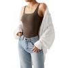 imageSUUKSESS Women Sexy Square Neck Thong Bodysuit Backless Sleeveless Tank TopsBrown