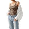 imageSUUKSESS Women Sexy Square Neck Thong Bodysuit Backless Sleeveless Tank TopsLeopard