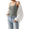 imageSUUKSESS Women Sexy Square Neck Thong Bodysuit Backless Sleeveless Tank TopsLight Gray