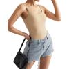 imageSUUKSESS Women Sexy Square Neck Thong Bodysuit Backless Sleeveless Tank TopsNude