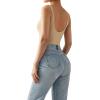 imageSUUKSESS Women Sexy Square Neck Thong Bodysuit Backless Sleeveless Tank TopsNude