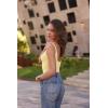 imageSUUKSESS Women Sexy Square Neck Thong Bodysuit Backless Sleeveless Tank TopsPale Yellow