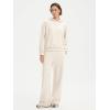 imageSUUKSESS Women 2 Piece Sets 2025 Oversized Hoodie Sweatshirt Wide Leg Sweatpants02 Beige
