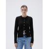 imageSUUKSESS Women Cable Knit Cashmere Sweaters Crew Neck Button Up Chunky Cardigan Long Sleeve Fall OutfitsBlack