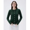 imageSUUKSESS Women Cable Knit Cashmere Sweaters Crew Neck Button Up Chunky Cardigan Long Sleeve Fall OutfitsDark Green