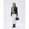 imageSUUKSESS Women Cable Knit Cashmere Sweaters Crew Neck Button Up Chunky Cardigan Long Sleeve Fall OutfitsDark Green