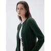 imageSUUKSESS Women Cable Knit Cashmere Sweaters Crew Neck Button Up Chunky Cardigan Long Sleeve Fall OutfitsDark Green
