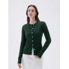 imageSUUKSESS Women Cable Knit Cashmere Sweaters Crew Neck Button Up Chunky Cardigan Long Sleeve Fall OutfitsDark Green