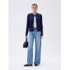 imageSUUKSESS Women Cable Knit Cashmere Sweaters Crew Neck Button Up Chunky Cardigan Long Sleeve Fall OutfitsNavy Blue