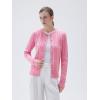 imageSUUKSESS Women Cable Knit Cashmere Sweaters Crew Neck Button Up Chunky Cardigan Long Sleeve Fall OutfitsPink