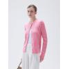 imageSUUKSESS Women Cable Knit Cashmere Sweaters Crew Neck Button Up Chunky Cardigan Long Sleeve Fall OutfitsPink
