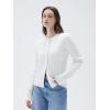 imageSUUKSESS Women Cable Knit Cashmere Sweaters Crew Neck Button Up Chunky Cardigan Long Sleeve Fall OutfitsWhite