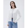 imageSUUKSESS Women Cable Knit Cashmere Sweaters Crew Neck Button Up Chunky Cardigan Long Sleeve Fall OutfitsWhite