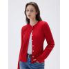 imageSUUKSESS Women Cable Knit Cashmere Sweaters Crew Neck Button Up Chunky Cardigan Long Sleeve Fall OutfitsWine Red