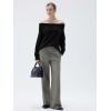 imageSUUKSESS Women Cashmere Off The Shoulder Sweater Oversized Knit Long Sleeve Tops01 Black