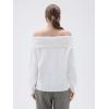 imageSUUKSESS Women Cashmere Off The Shoulder Sweater Oversized Knit Long Sleeve Tops02 White