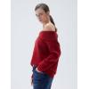 imageSUUKSESS Women Cashmere Off The Shoulder Sweater Oversized Knit Long Sleeve Tops03 Wine
