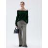imageSUUKSESS Women Cashmere Off The Shoulder Sweater Oversized Knit Long Sleeve Tops04 Green