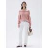 imageSUUKSESS Women Cashmere Off The Shoulder Sweater Oversized Knit Long Sleeve Tops06 Pink
