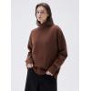 imageSUUKSESS Women Cashmere Oversized Chunky Turtleneck Pullover Sweater Long Sleeve Knit Jumper TopsBrown