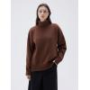 imageSUUKSESS Women Cashmere Oversized Chunky Turtleneck Pullover Sweater Long Sleeve Knit Jumper TopsBrown