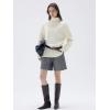 imageSUUKSESS Women Cashmere Oversized Chunky Turtleneck Pullover Sweater Long Sleeve Knit Jumper TopsCream White