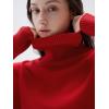 imageSUUKSESS Women Cashmere Oversized Chunky Turtleneck Pullover Sweater Long Sleeve Knit Jumper TopsRed