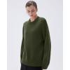 imageSUUKSESS Women Cashmere Oversized Long Sleeve Pullover Sweater Crew Neck JumpersArmy Green