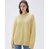 imageSUUKSESS Women Cashmere Oversized Long Sleeve Pullover Sweater Crew Neck JumpersButter Yellow