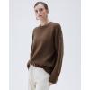 imageSUUKSESS Women Cashmere Oversized Long Sleeve Pullover Sweater Crew Neck JumpersCocoa Brown